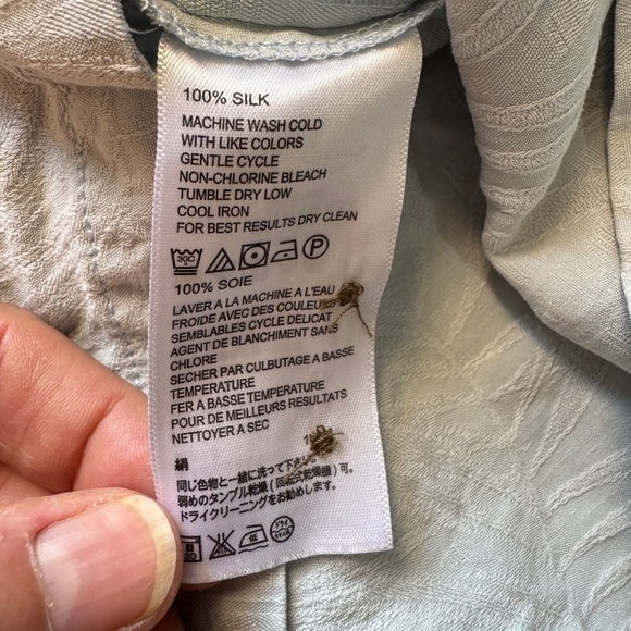 Tommy Bahama Mens 100% Silk Tropical Hawaiian Jacquard Shirt Blue‎ Size XLT Dad - Picture 9 of 16